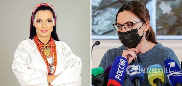 Where is Oksana Marchenko now, who spoke Ukrainian in an embroidered shirt but was related to Putin