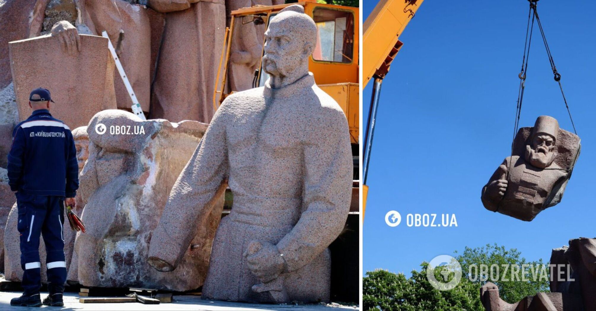 Monument in honor of Pereiaslav Council is being dismantled in Kyiv