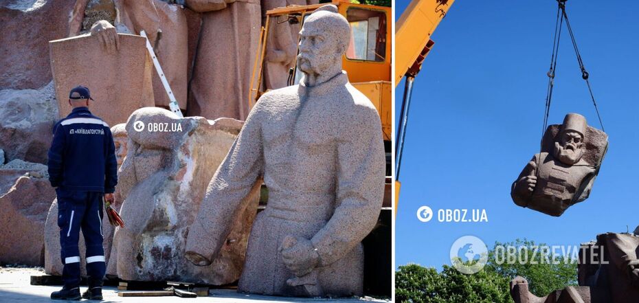 Monument in honor of Pereiaslav Council is being dismantled in Kyiv