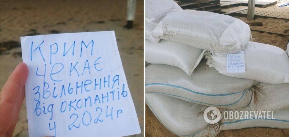 'Krym czeka na wyzwolenie': Ukraińscy patrioci zostawili specjalne 'przesłanie' dla okupantów w Jewpatorii. Zdjęcia