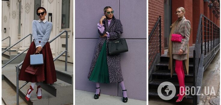 Never wear them. The stylist advised how to wear colored tights and named the only taboo for women