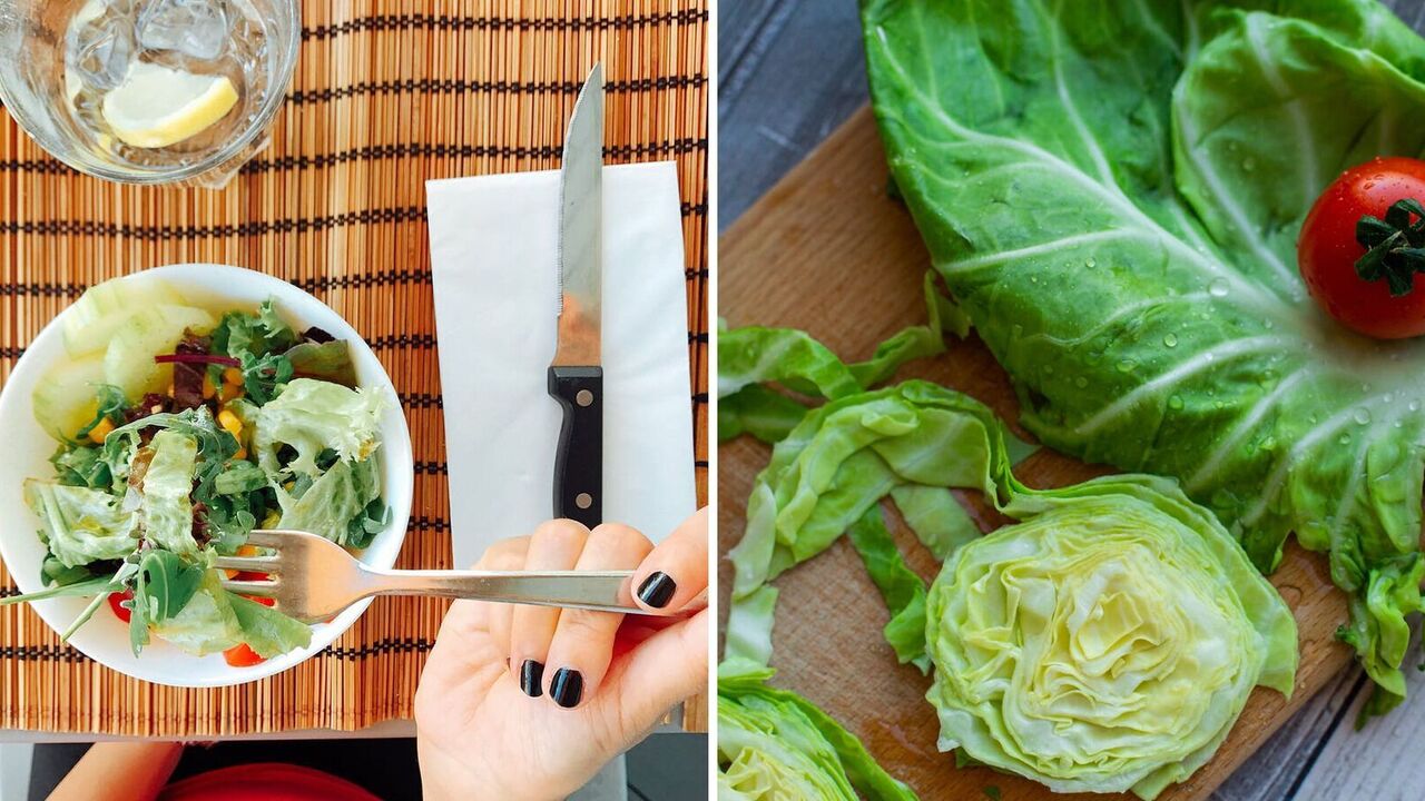 Salad of young cabbage