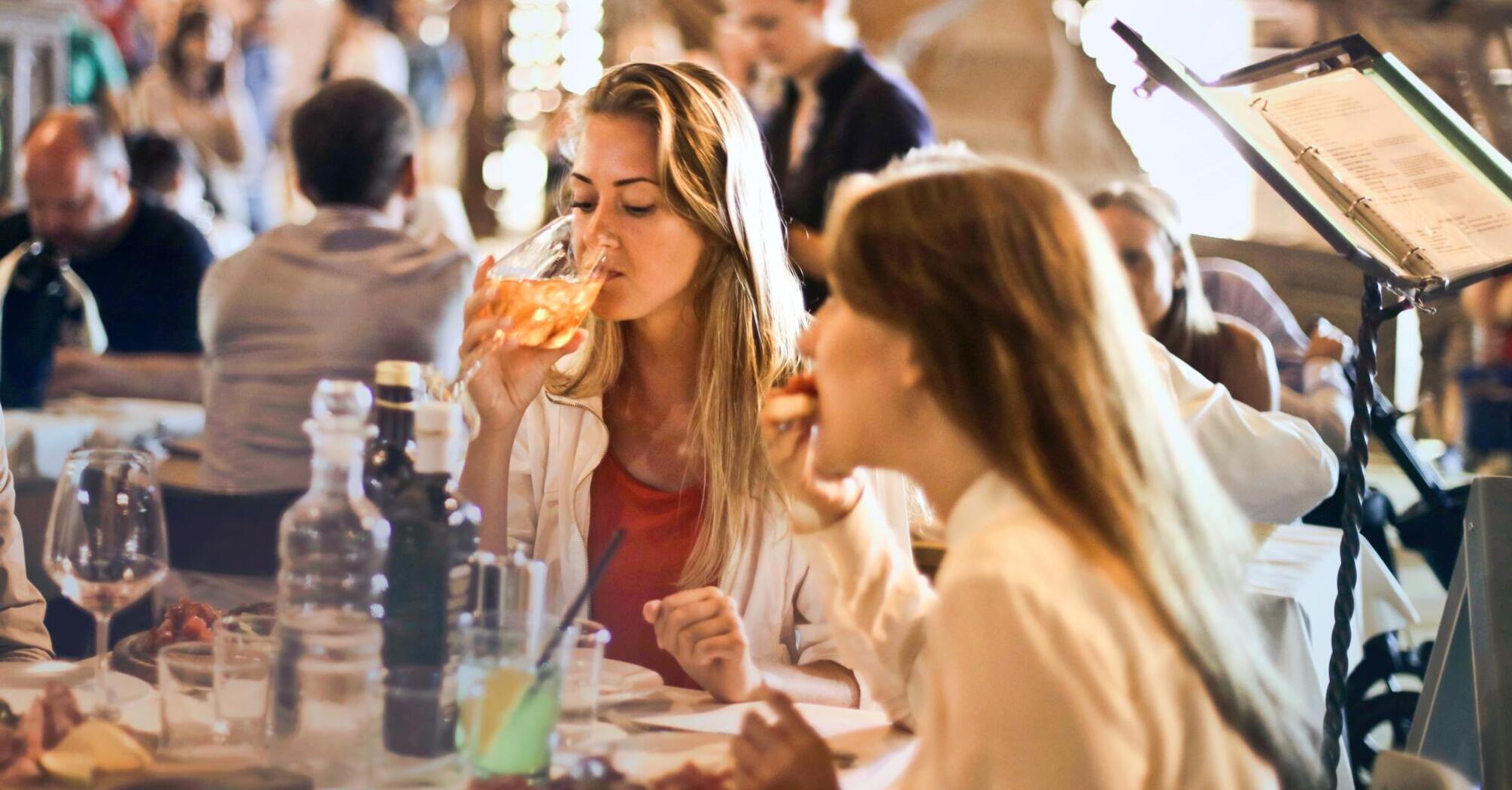 Food and drinks in the restaurant