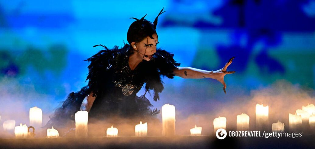 Eurovision 2024 fans noticed a secret two-word message on Bambie Thug's face. Photo