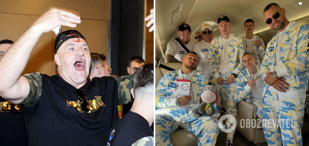 He threw himself at Ukrainians and broke his face: Fury's father had a fight with Usyk's team. Photos and videos