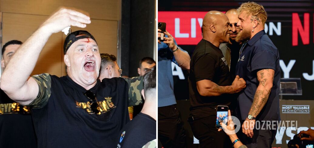 Jake Paul calls the clash between the member of Usyk's team and Fury's father a 'clown show'