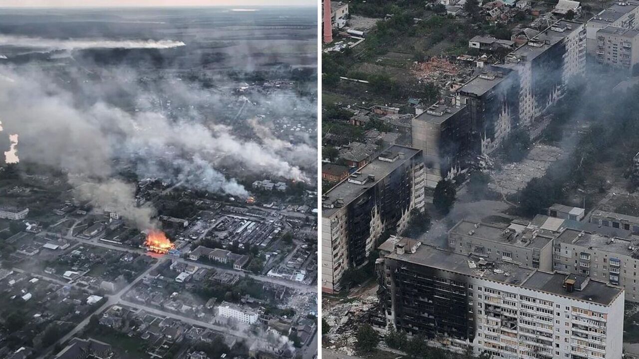 Destroyed buildings with smoke rising over them: what does the occupied city of Volchansk in Kharkiv region look like? Photos and video