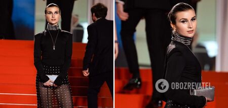 Jerry Heil prezentuje kolejny look na czerwonym dywanie w Cannes: piosenkarka pojawiła się w prześwitującej spódnicy usianej dżetami