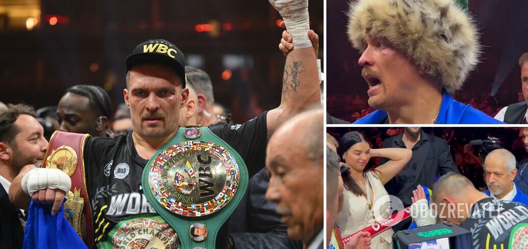 The camera caught what Usyk immediately did when he saw his wife in the ring after defeating Fury. Video