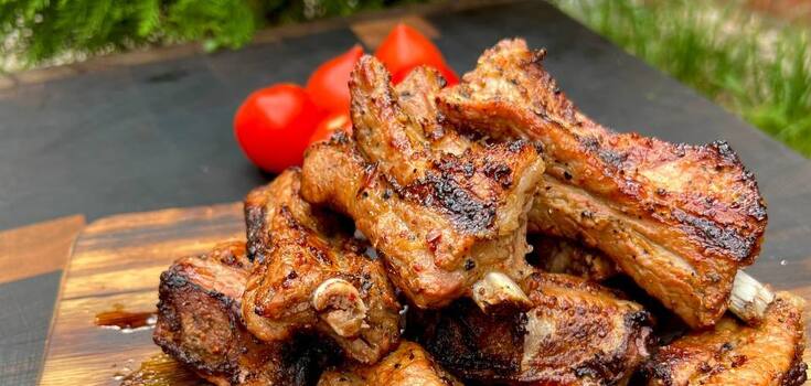 Beer-braised ribs: very juicy and flavorful
