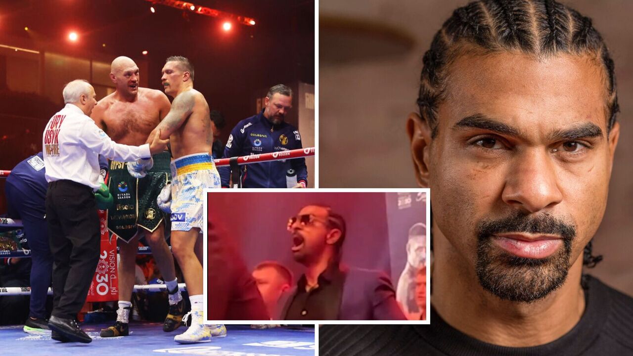 "What is he doing?" Video of Haye's fiery reaction to Fury's knockdown in the fight with Usyk has appeared
