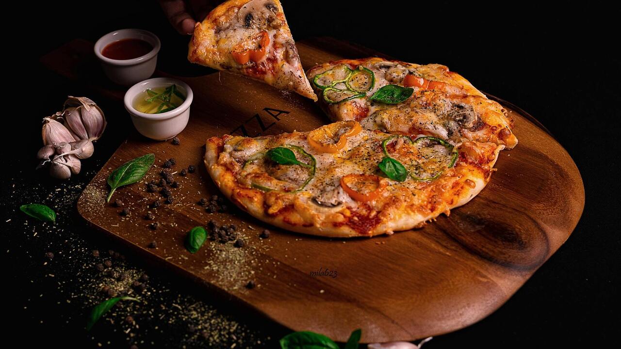 Pizza recipe on pita dough