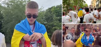 Najlepszy strzelec Hiszpanii owinął się w żółto-niebieską flagę na paradzie zwycięstwa i krzyknął "Chwała Ukrainie!". Wideo