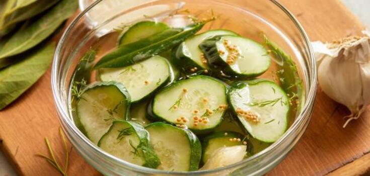How to pickle fresh cucumbers in 5 minutes: with garlic, dill and honey