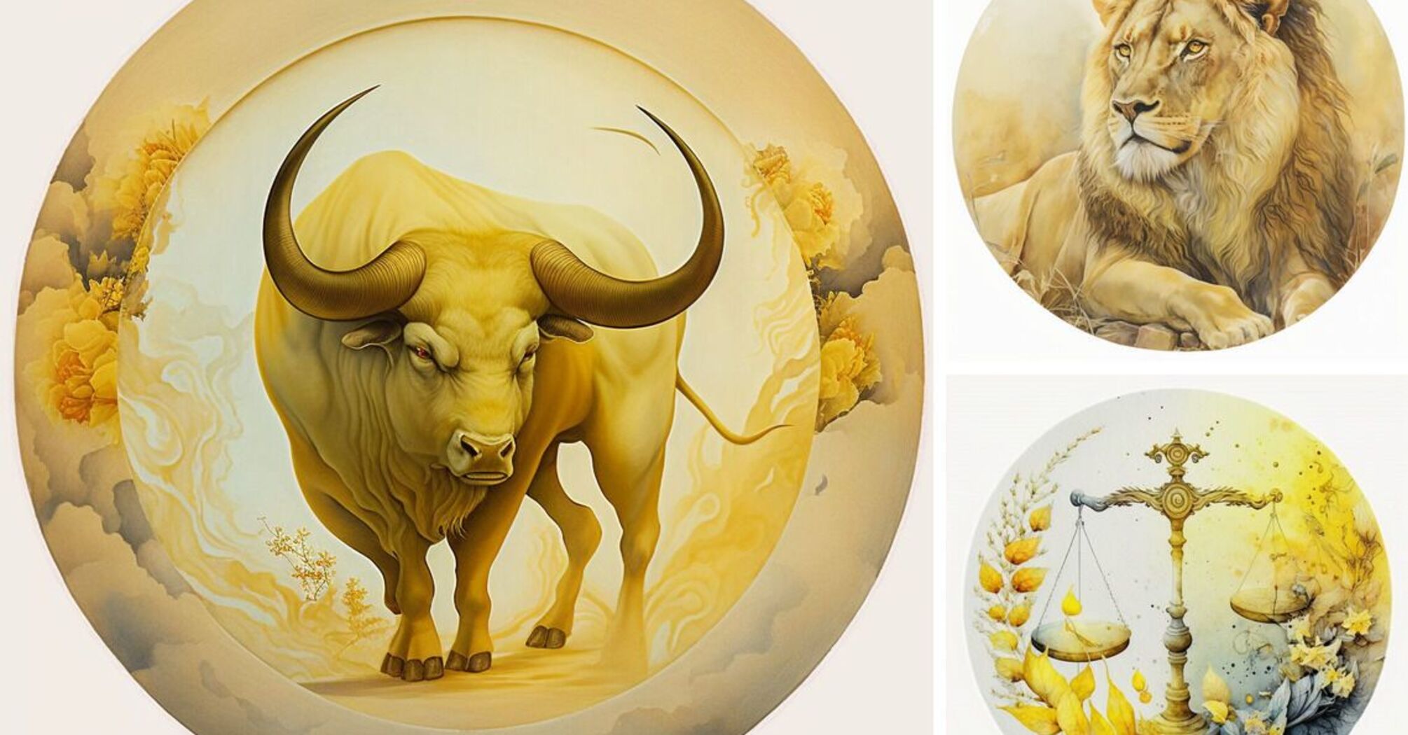 Телец, Лев и Весы