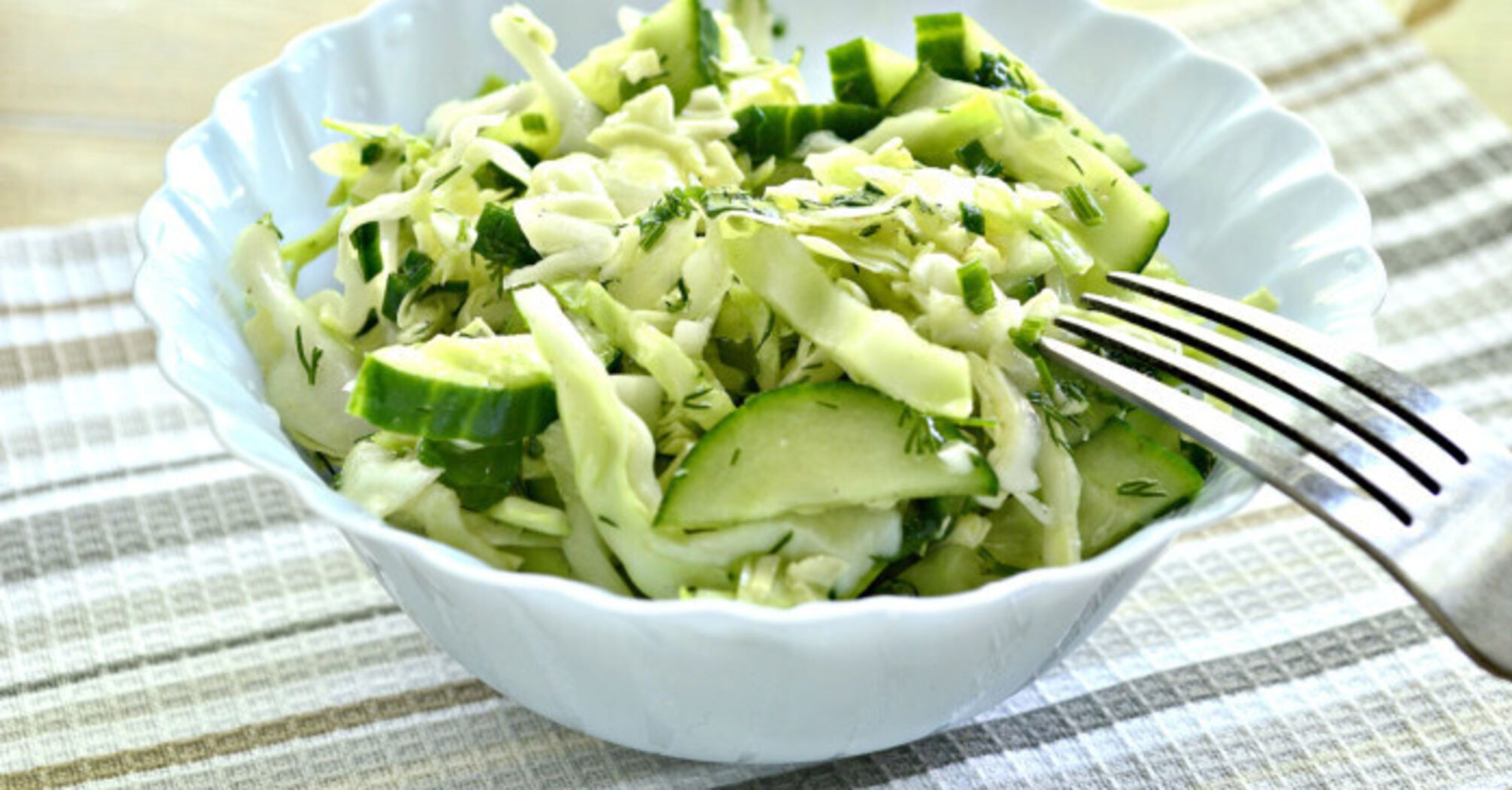 Delicious young cabbage salad 
