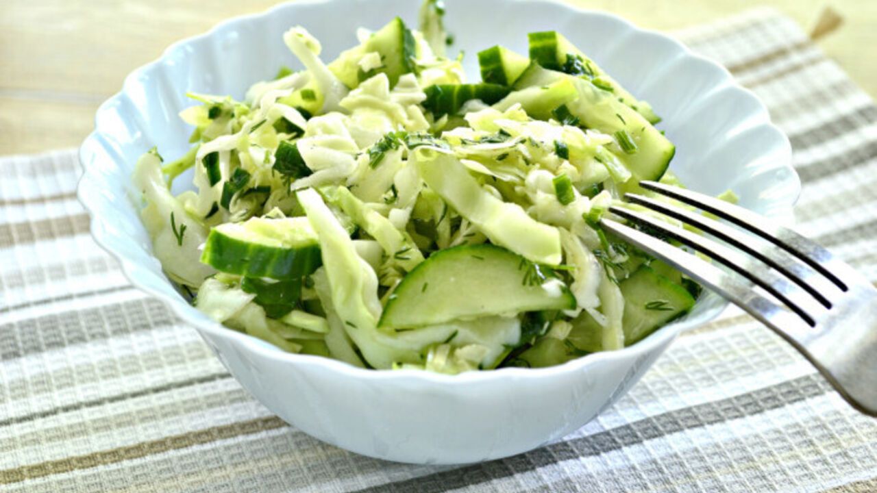 Delicious young cabbage salad