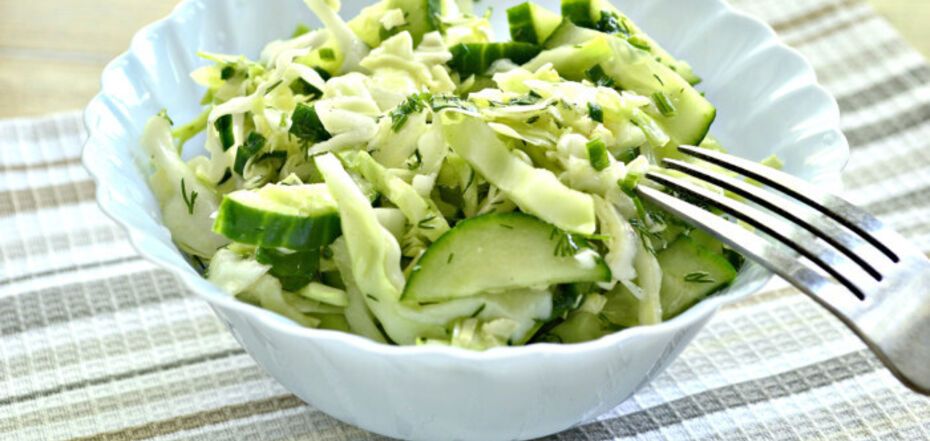 Delicious young cabbage salad