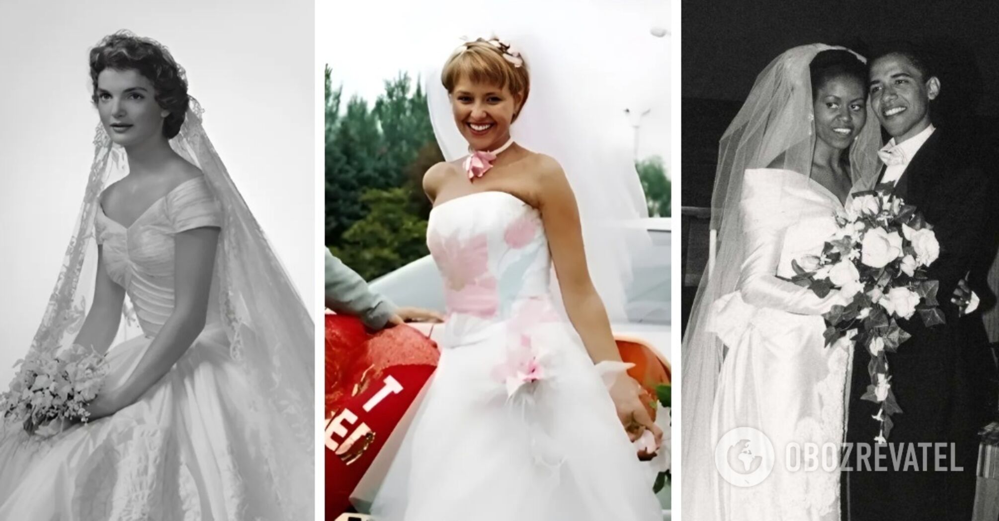 7 wedding dresses of Elena Zelenskaya, Queen Camilla and other first ...