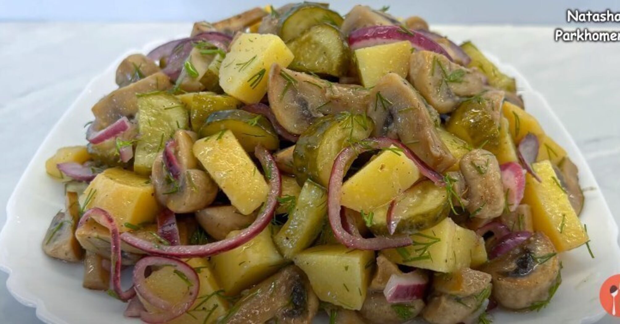 Recipe for potato and mushroom salad without mayonnaise