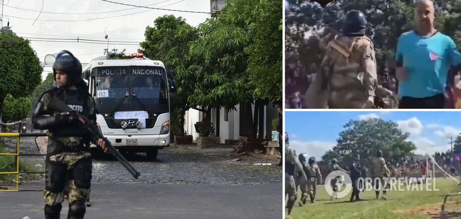 Video of the day. Special forces started shooting at the players who chased the referee in the Paraguayan championship match