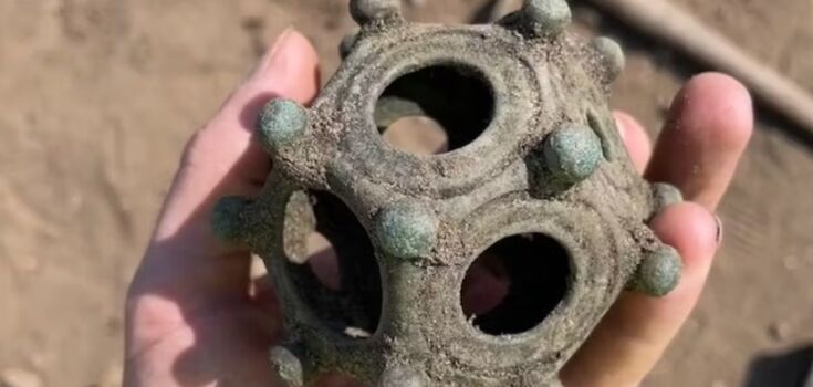 A rare Roman dodecahedron found in England has puzzled archaeologists. Photo