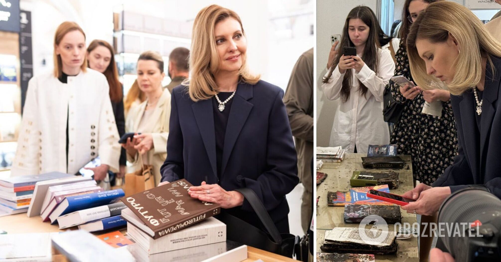 Zelenska at the Book Arsenal for the first time in a long time appeared with a bag in an elegant look: what accessories does the first lady wear