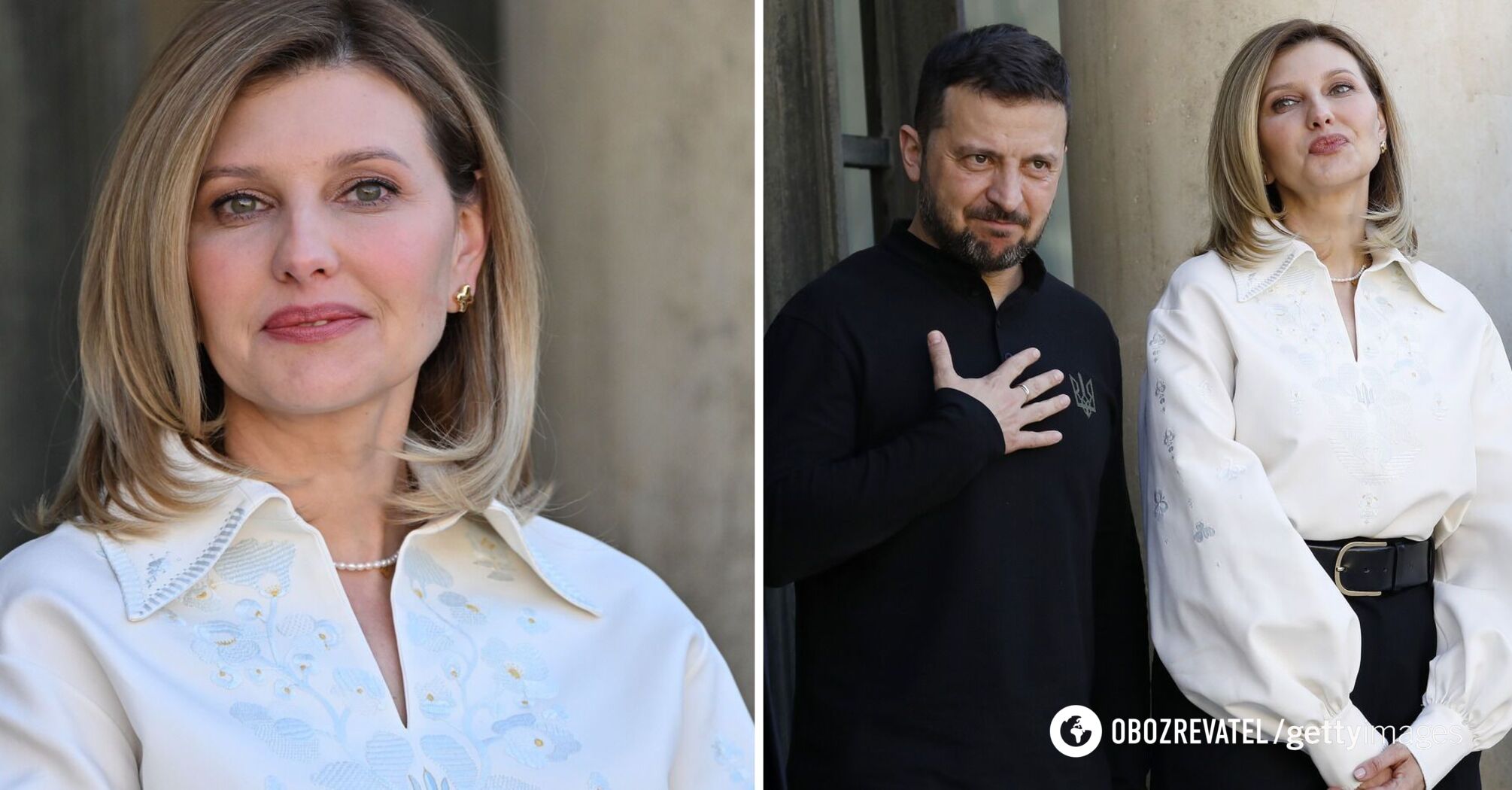 Olena Zelenska wore an exclusive embroidered shirt with a trident to a meeting with Brigitte Macron: what is its secret? Photo