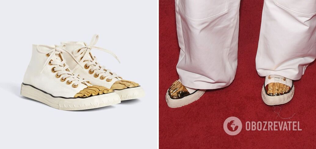 Demi Moore went out in sneakers with gilded toe prints for 2300 euros. Photo