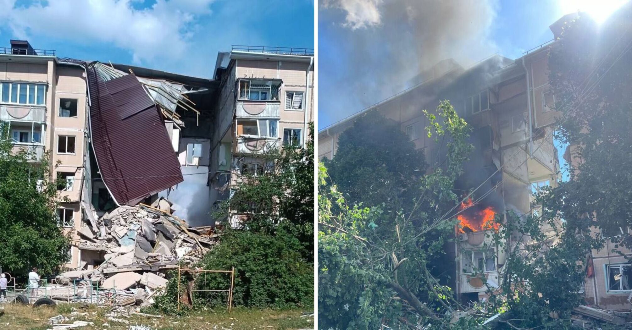 In Shebekino, an explosion damaged the entrance of a multi-storey building: the Russian Federation complained of "shelling". Photos and video