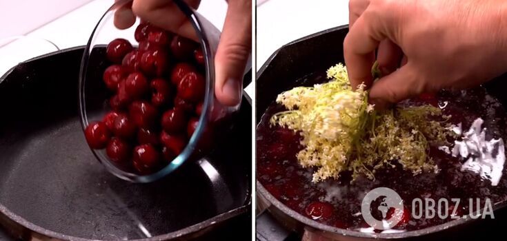 Elderberry and cherry compote: you have never tasted this before