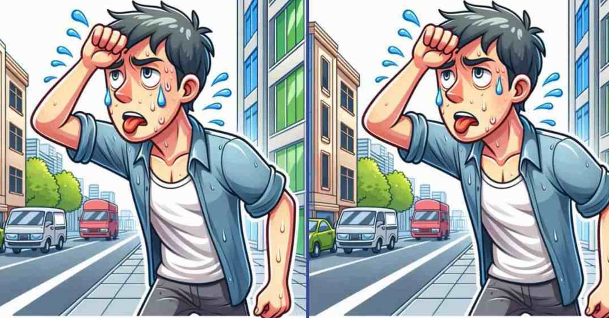 Find three differences in a hot summer picture: 39 seconds to solve