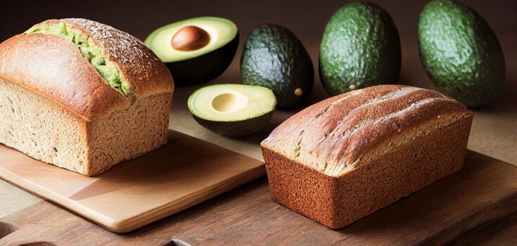 Healthy avocado bread: made without flour, yeast, sugar and oil