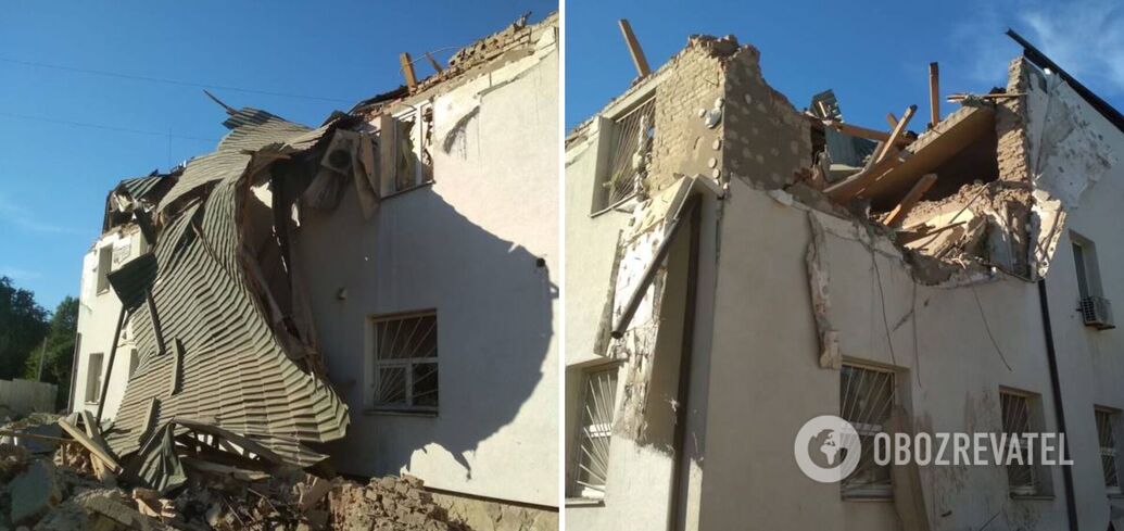 A research institute in Lviv damaged as a result of overnight Russian drone attack. Photo