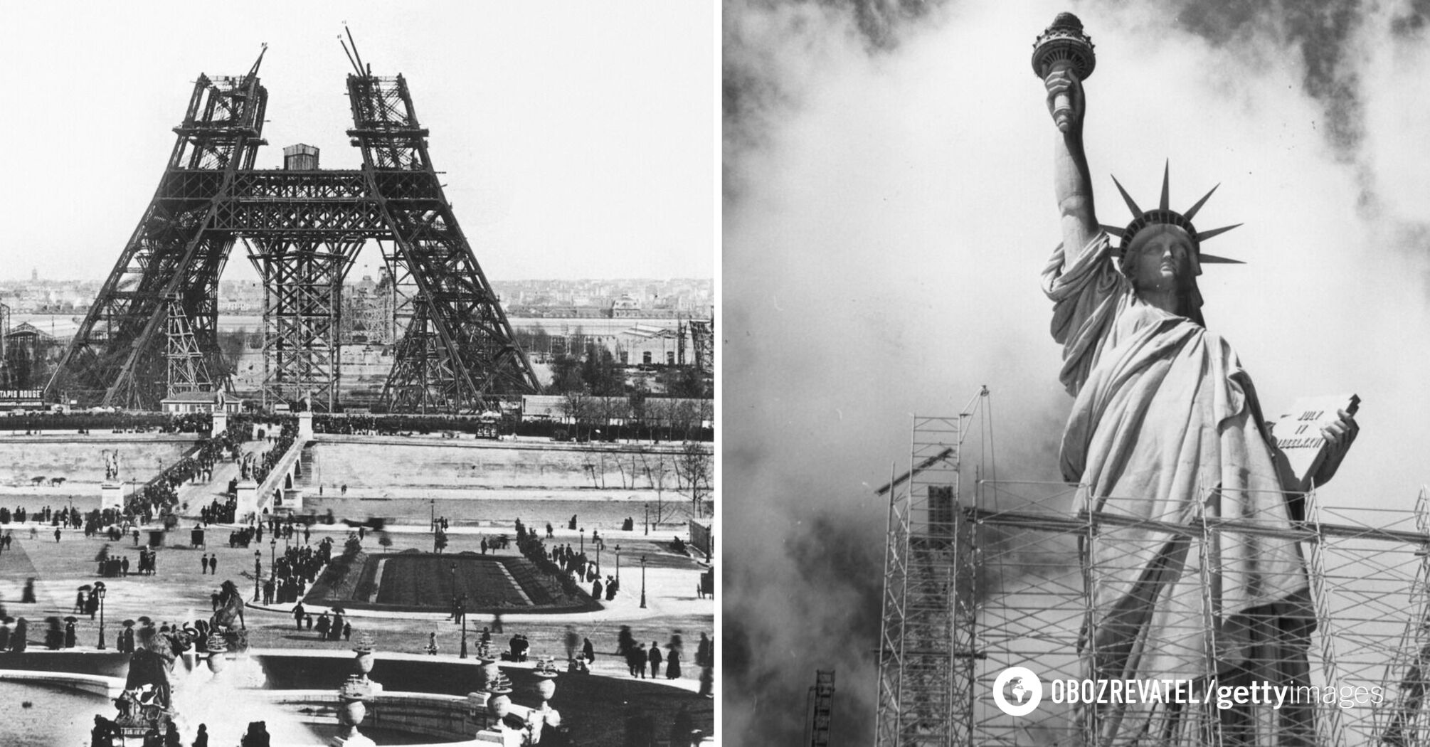 The Eiffel Tower, the Statue of Liberty and others: what the world's most popular monuments looked like during the construction phase. Photo