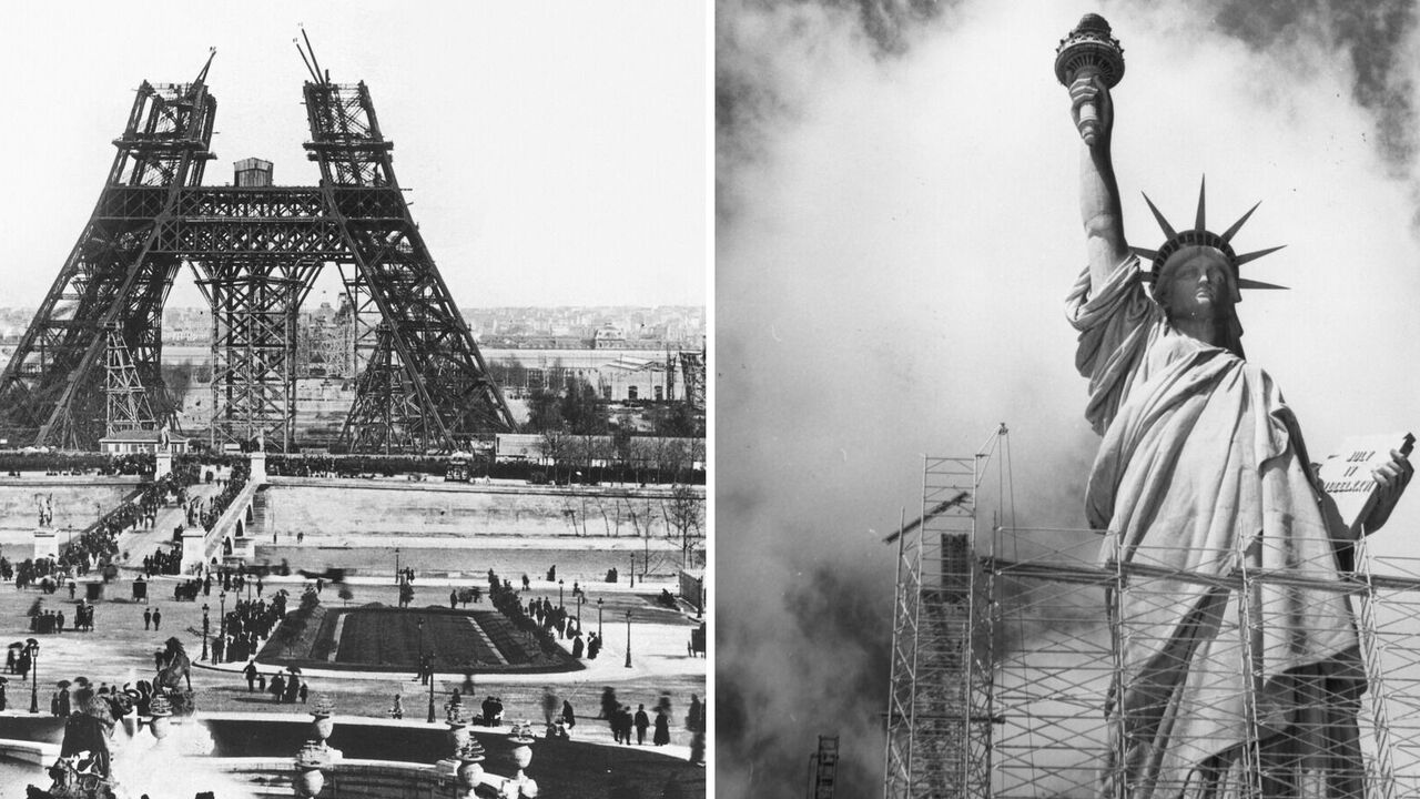 The Eiffel Tower, the Statue of Liberty and others: what the world's most popular monuments looked like during the construction phase. Photo