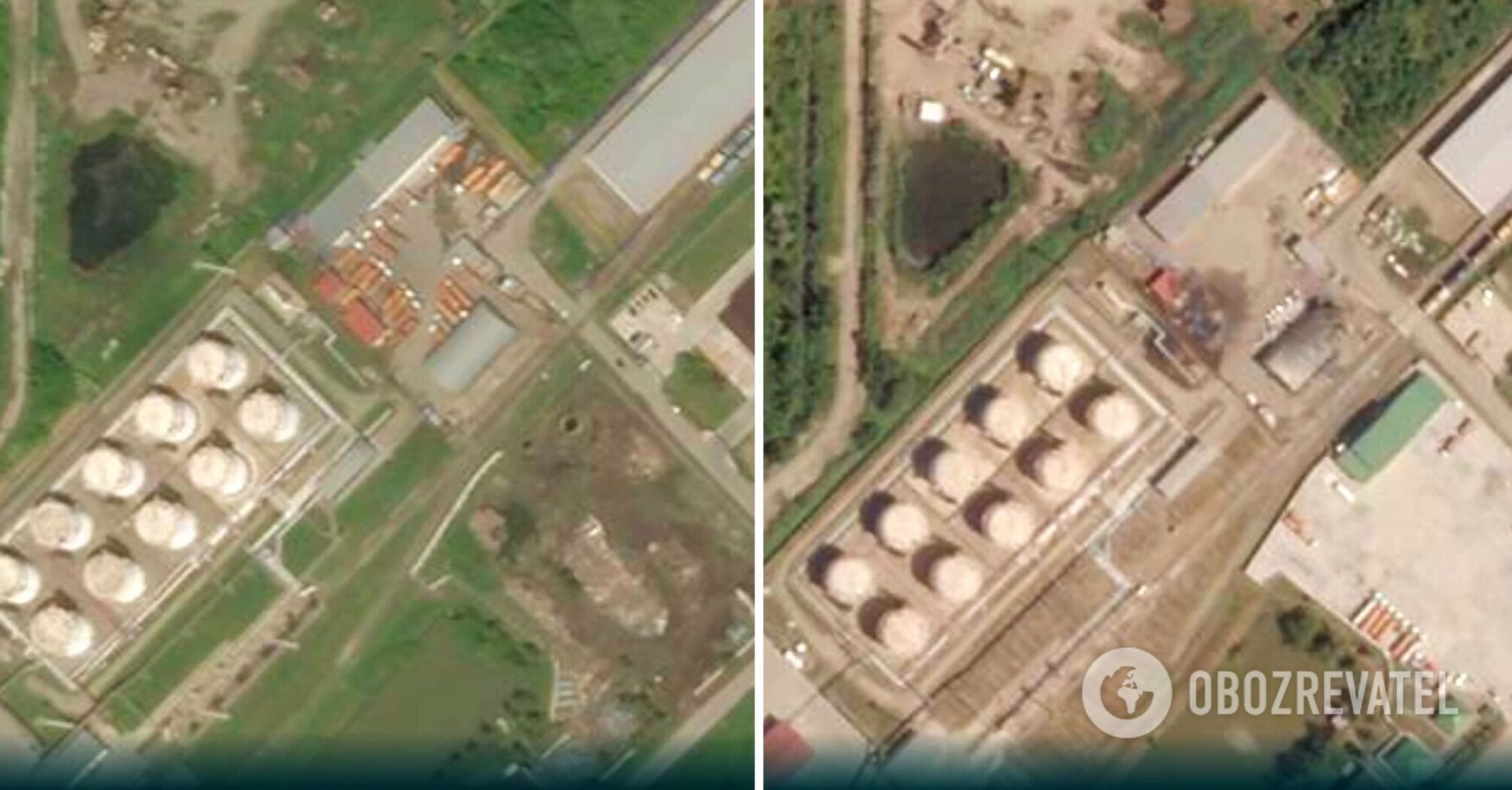 The building is destroyed: satellite photos of the aftermath of the strike on the oil depot in Adygea