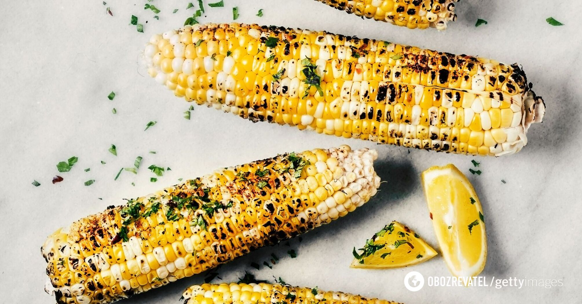 Baked corn with herbs