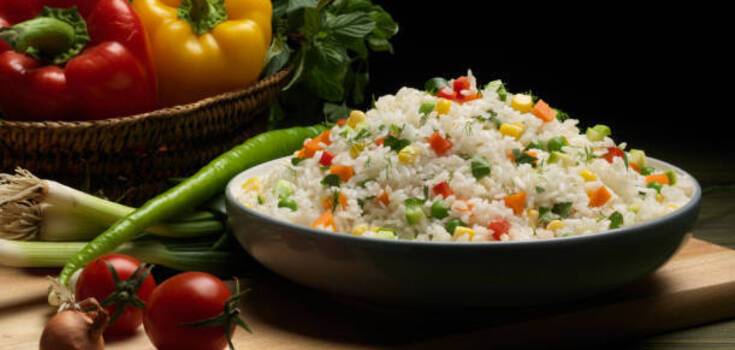 Crumbly fried rice with vegetables in 30 minutes