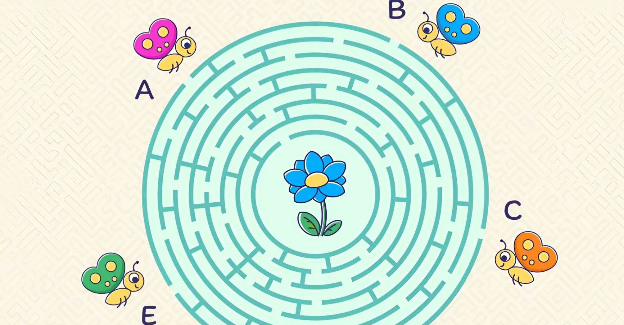 Which butterfly will reach the flower first? A challenging puzzle for the smartest