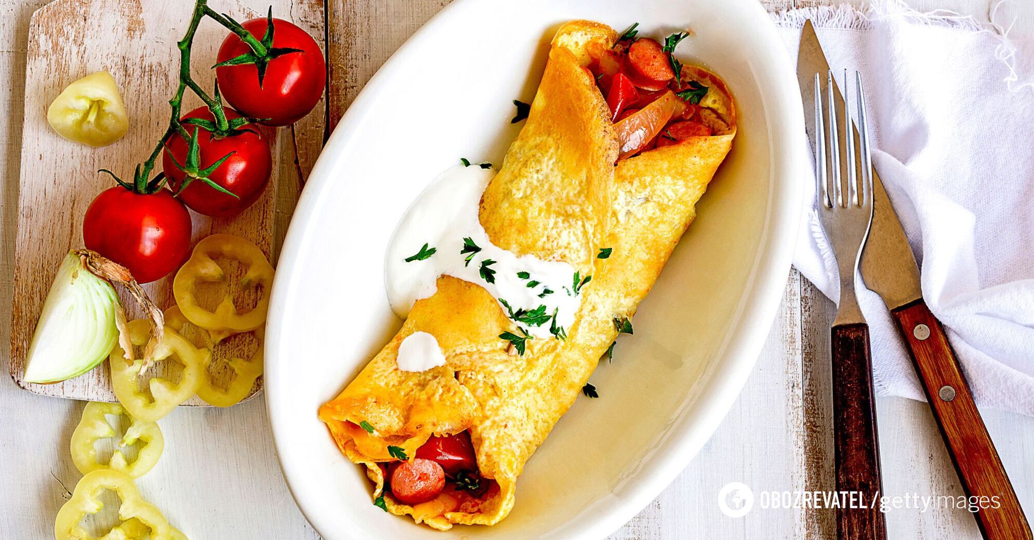 Delicious omelet with vegetables