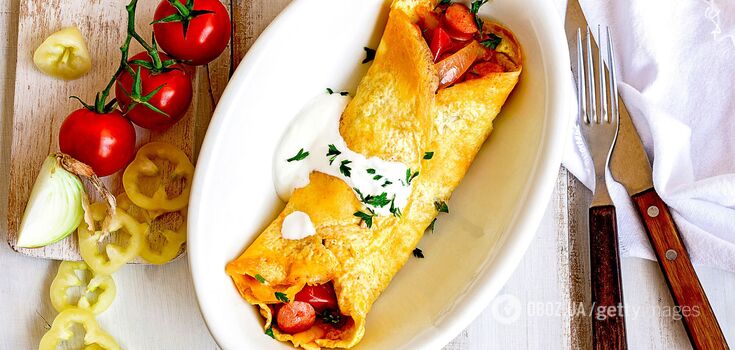 Delicious omelet with vegetables