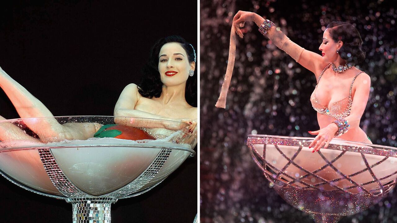 Queen of burlesque. Dita von Teese repeated her iconic number from 31 years ago