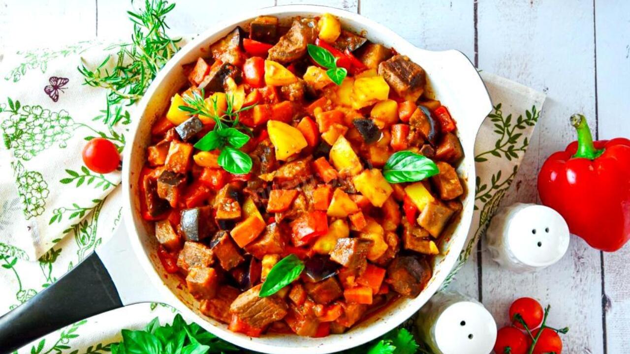 Simple hearty meat and vegetable dinner dish: 20 minutes to prepare