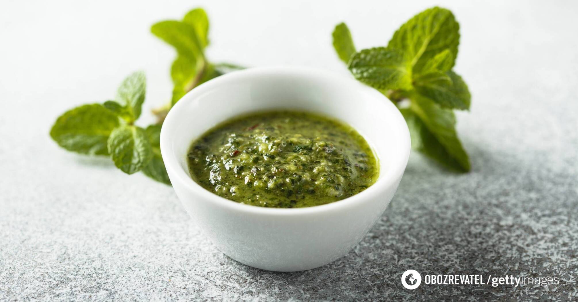 Mint pesto sauce can be used to flavor fish dishes