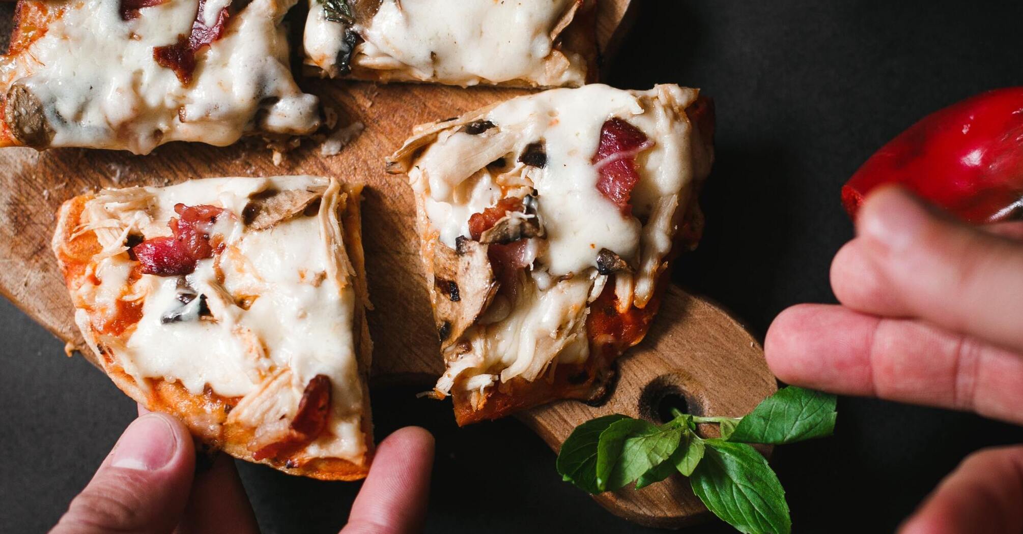 Delicious homemade mini-pizza