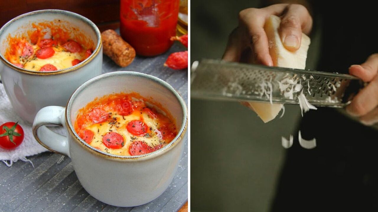 Pizza in a cup in 5 minutes: how to make an elementary dish