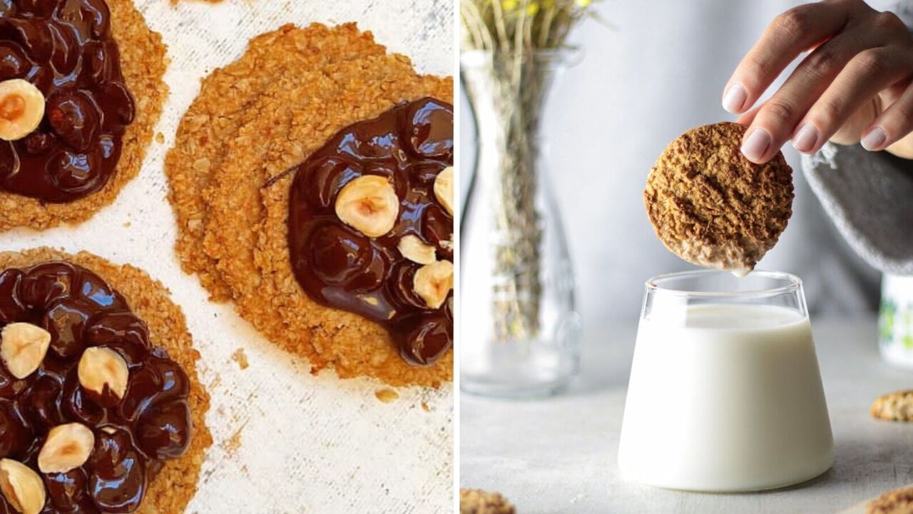 Homemade oatmeal cookies with chocolate and hazelnuts: how to replace flour