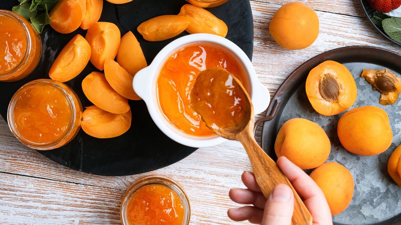 Homemade apricot jam
