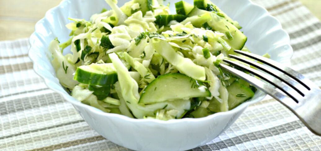 A delicious salad of young cabbage